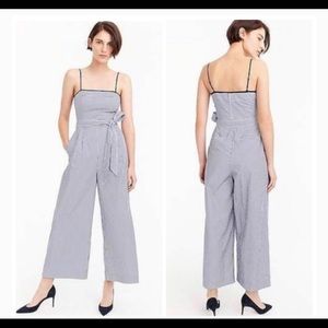 J. Crew blue and white Striped Jumpsuit